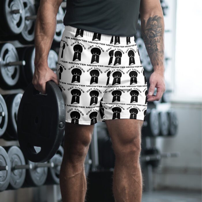 Cat Lives Meowter - Men's Recycled Athletic Shorts - Image 3