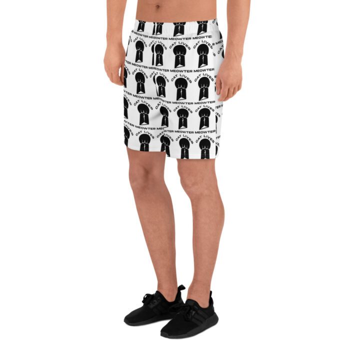 Cat Lives Meowter - Men's Recycled Athletic Shorts - Image 4