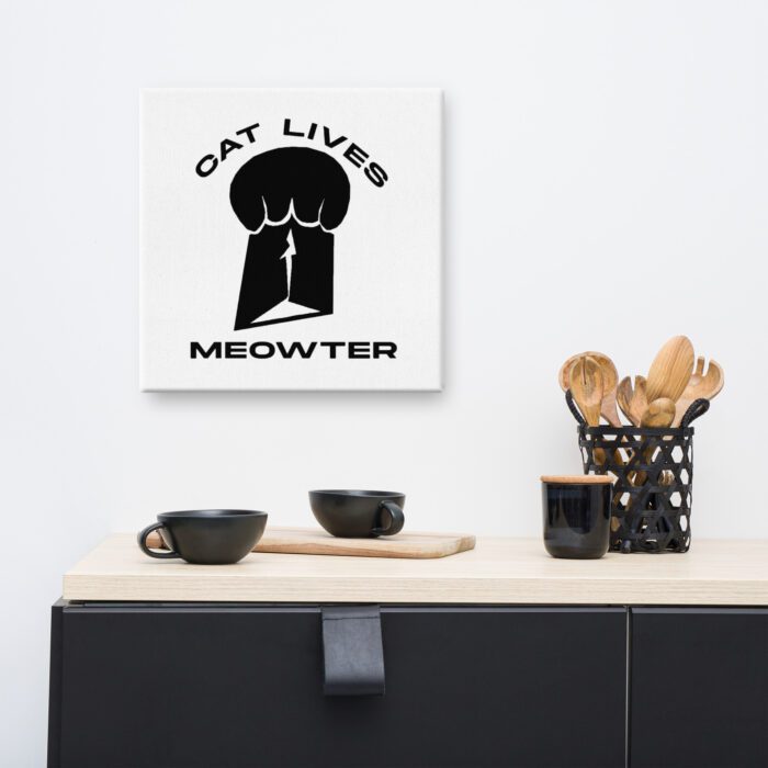 Cat Lives Meowter - Canvas - Image 4