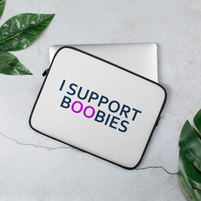 I Support Boobies - Laptop Sleeve - Image 2