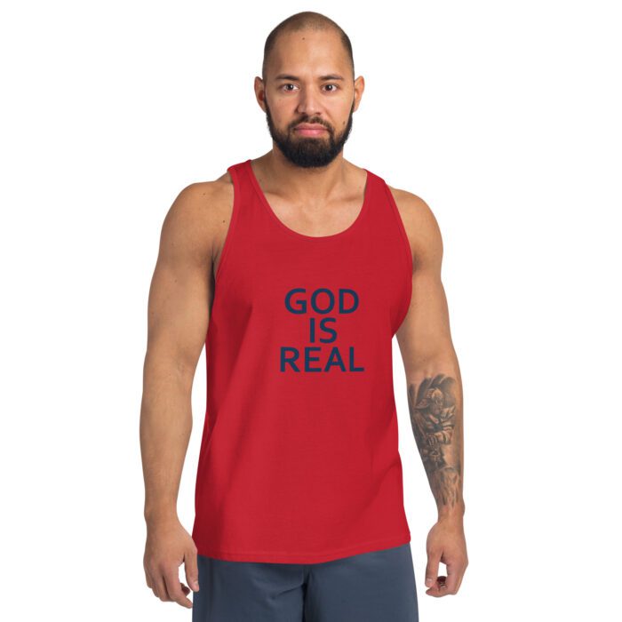 God is Real - Unisex Tank Top - Image 3