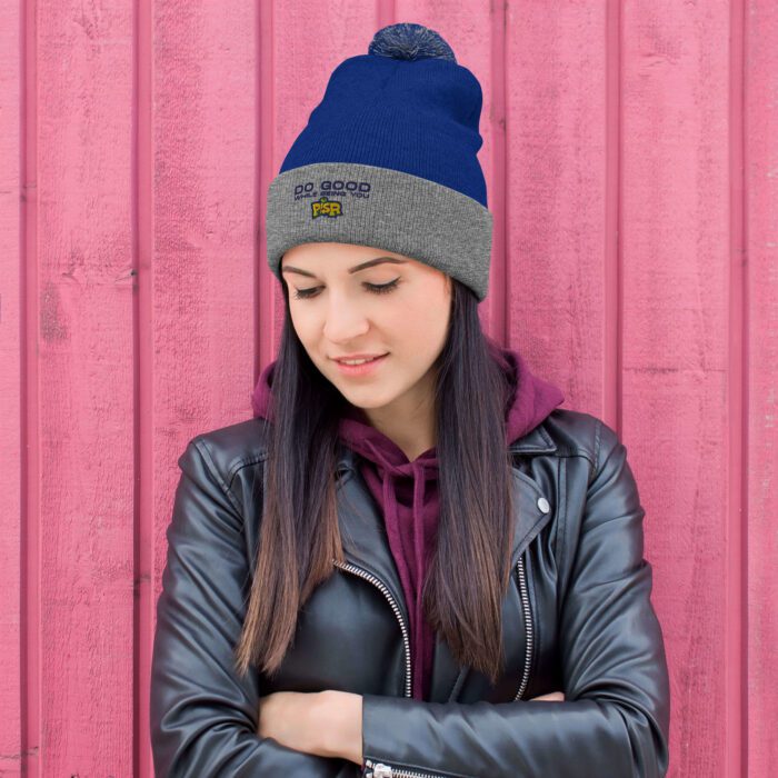 Do Good While Being You + PISR Logo - Pom-Pom Beanie - Image 3