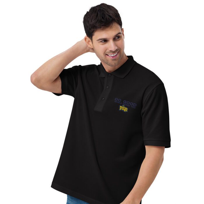 Do Good While Being You + PISR Logo -  Men's Premium Polo - Image 2