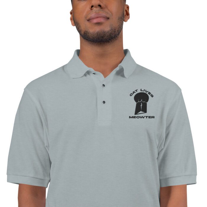 Cat Lives Meowter - Men's Premium Polo - Image 3