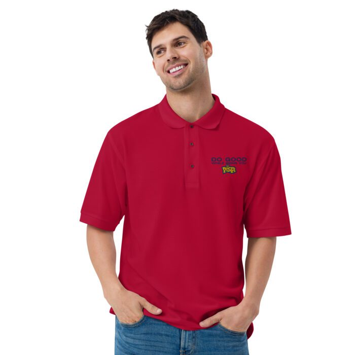 Do Good While Being You + PISR Logo -  Men's Premium Polo - Image 4