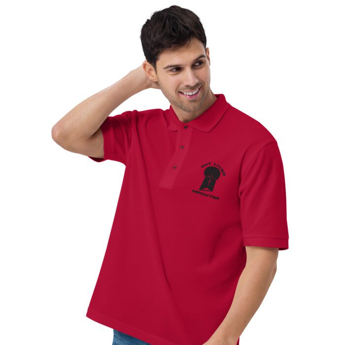 Cat Lives Meowter - Men's Premium Polo - Image 2