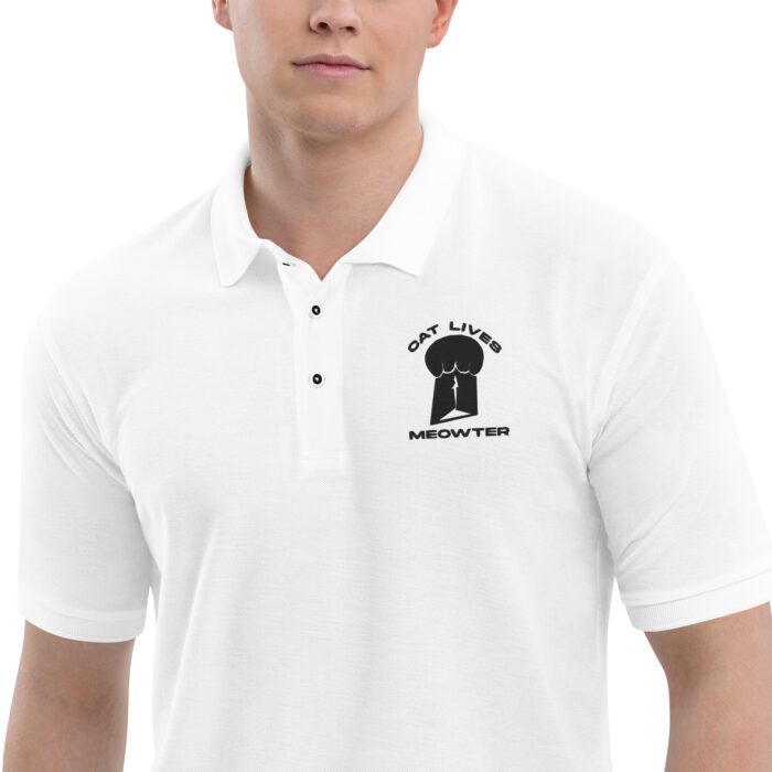 Cat Lives Meowter - Men's Premium Polo - Image 4