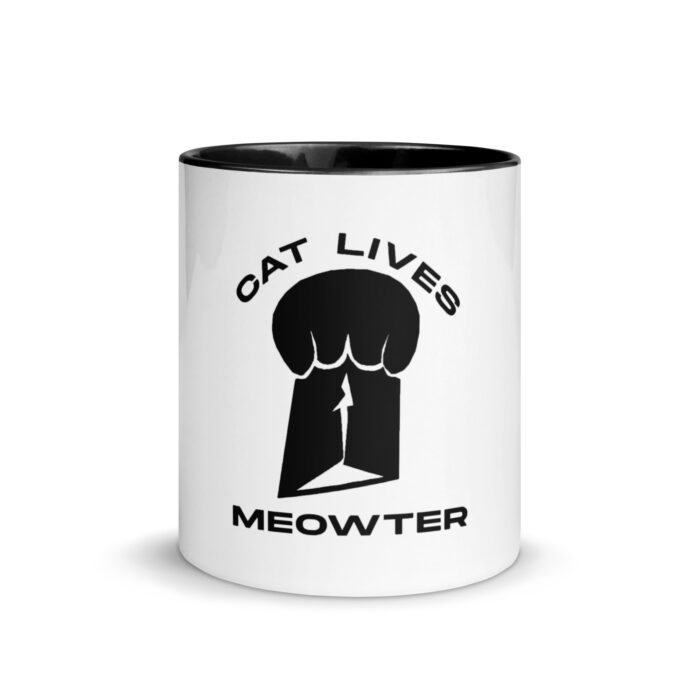 Cat Lives Meowter - Mug with Color Inside