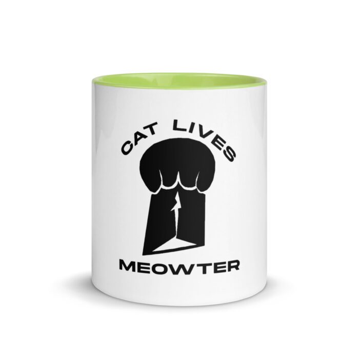 Cat Lives Meowter - Mug with Color Inside - Image 8