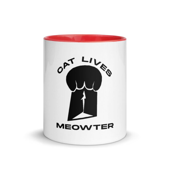 Cat Lives Meowter - Mug with Color Inside - Image 5