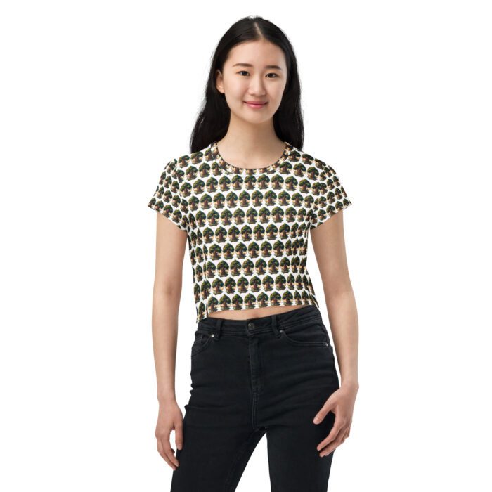 Wood - Give 'em a Hand - Print Crop Tee