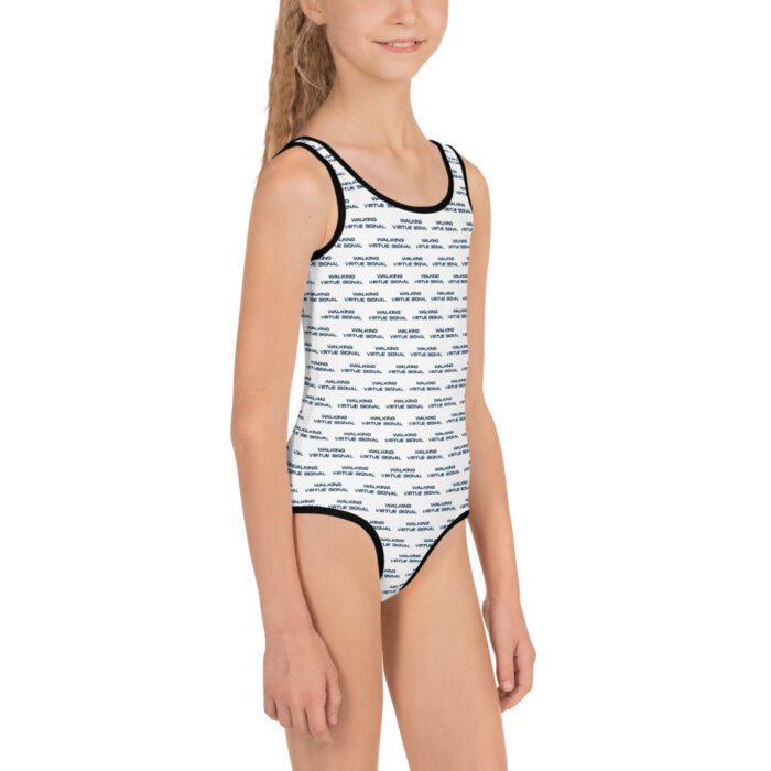 Walking-Virtue-Signal - Kids Swimsuit - Image 4