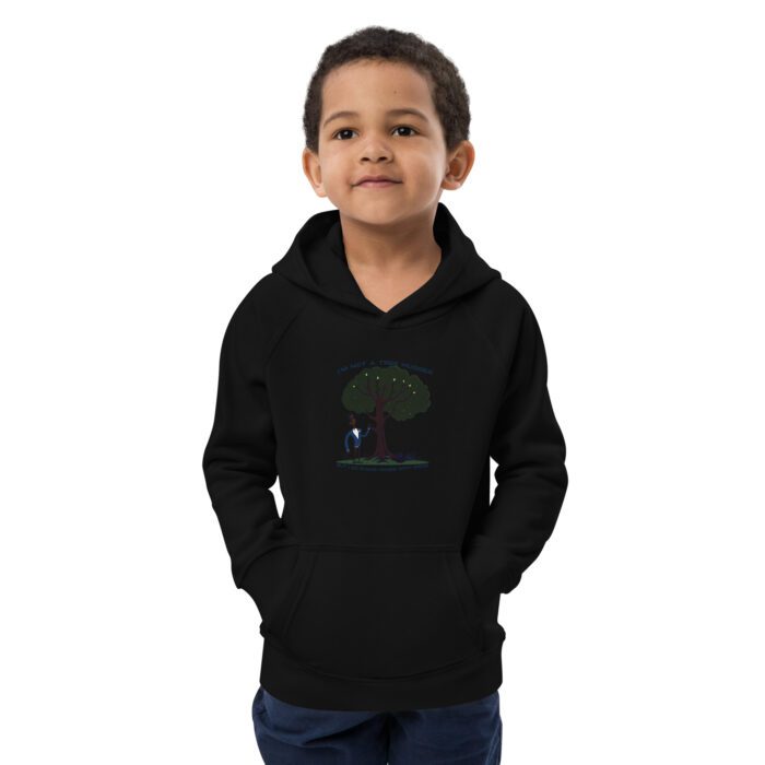 Im-Not-a-Tree-Hugger-But-I-Do-Shake-Hands-With-Wood -Kids eco hoodie - Image 4