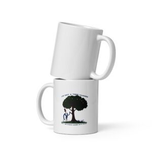 Im-Not-a-Tree-Hugger-But-I-Do-Shake-Hands-With-Wood - White glossy mug - Image 2