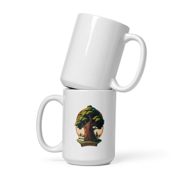 Wood - Give 'em a Hand - White glossy mug - Image 3