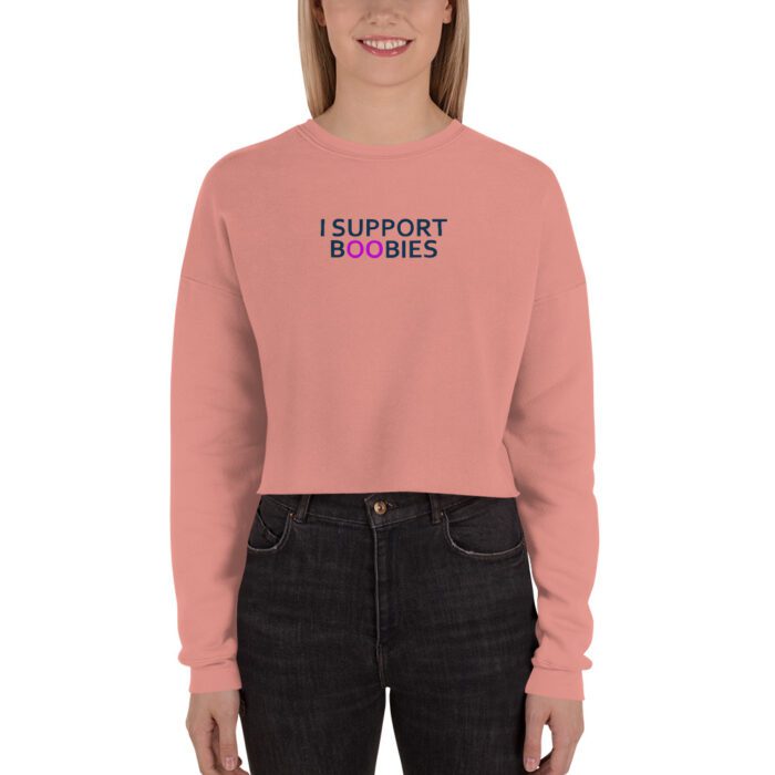 I Support Boobies - Crop Sweatshirt - Image 3