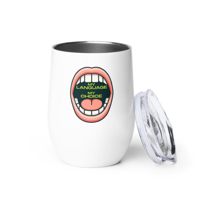 My Language My Choice - White glossy mug