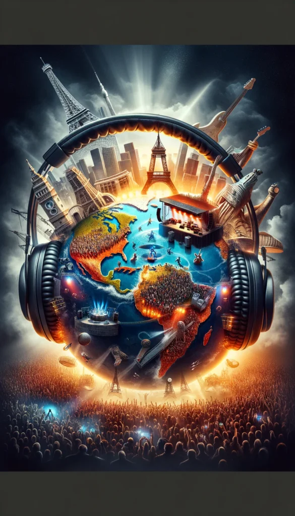 Heavy metal with head phones