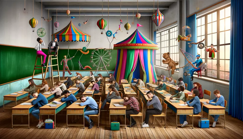 Students dozing off in school