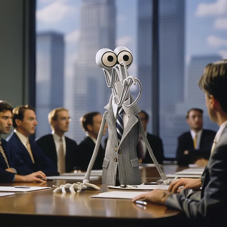 clippy in a board meeting