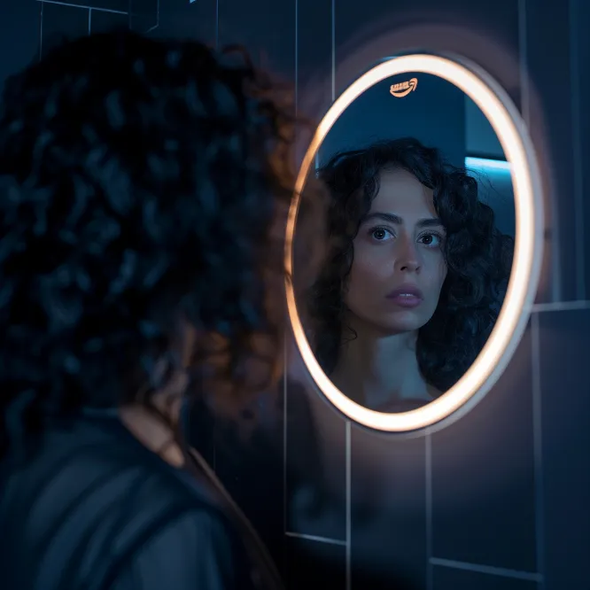 reflection in the mirror 