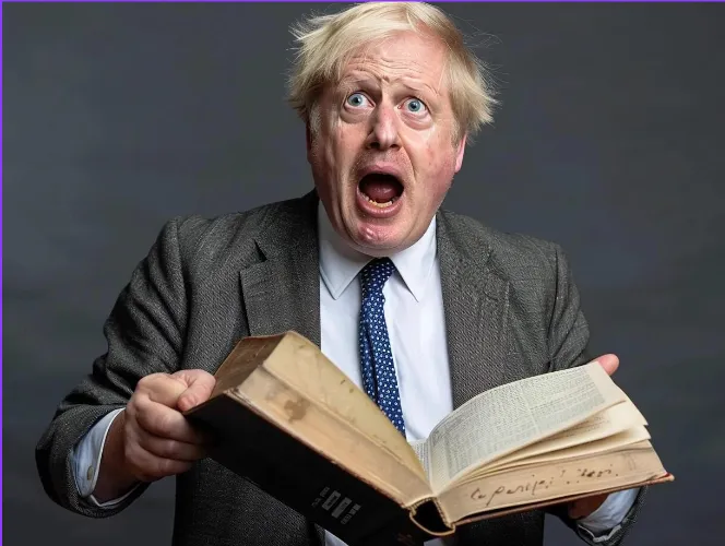 Boris Johnson looking shocked and confused