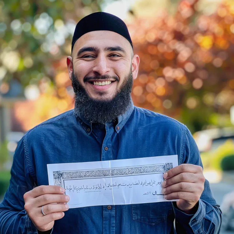 fast-raising proudly displaying giant check to charity