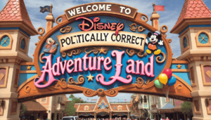 A theme park entrance sign that reads