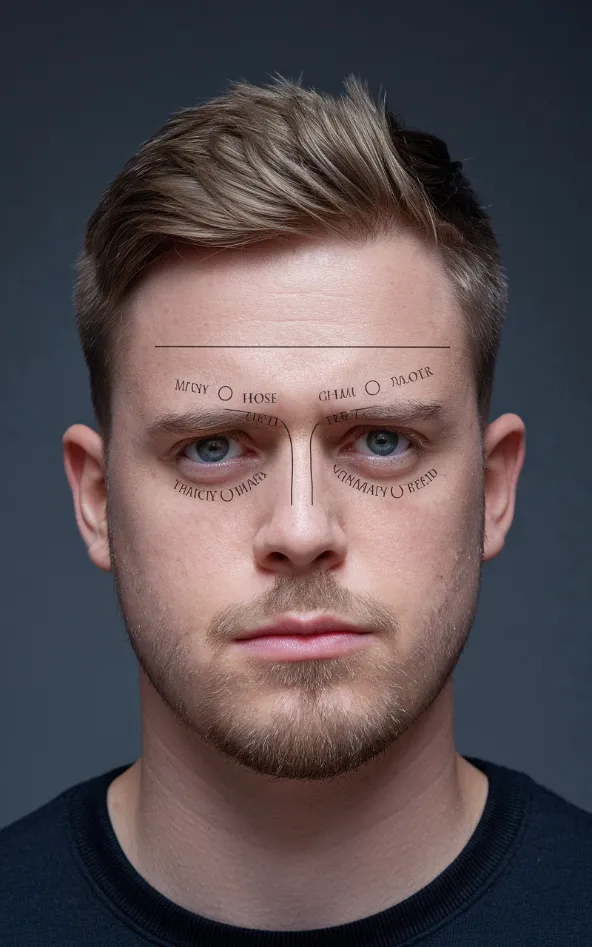 A diagram of Jake Tapper's face with various eyebrow positions labeled, similar to a moon phase chart