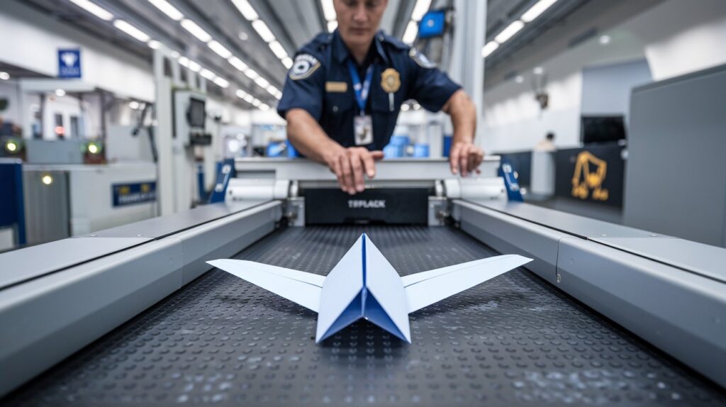 TSA scanning paper airplane