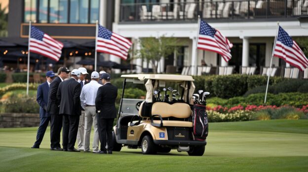 Government officials playing golf