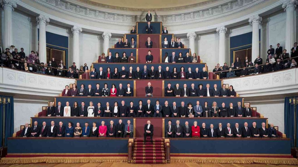 A poorly Photoshopped diagram showing the Presidential Medal of Freedom ceremony seating arrangement forming what could either be a pyramid scheme or a recipe for chocolate chip cookies