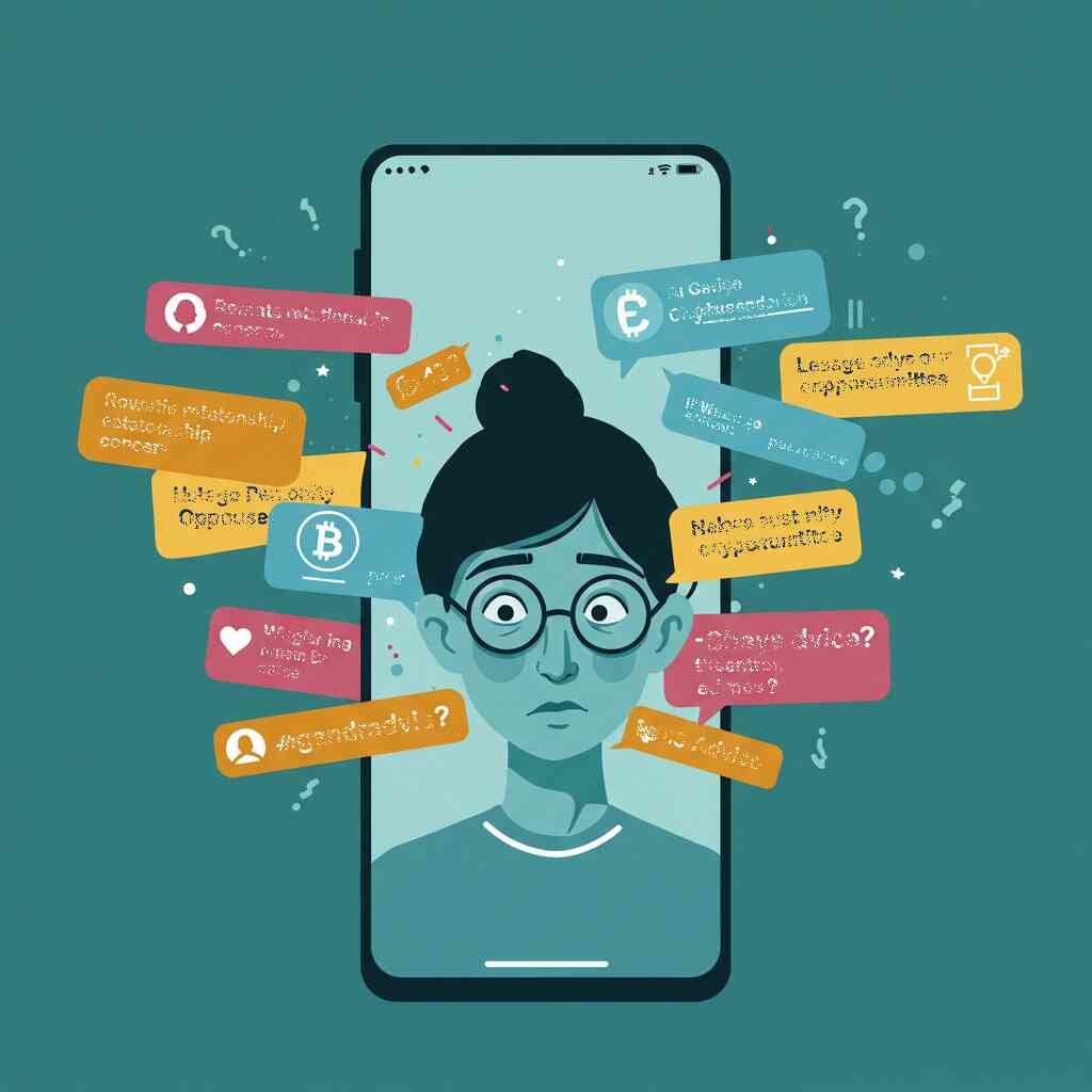 AI grandma simulator technology, A user receiving simultaneous notifications from their AI grandma about their relationship status, career choices, and cryptocurrency investment advice